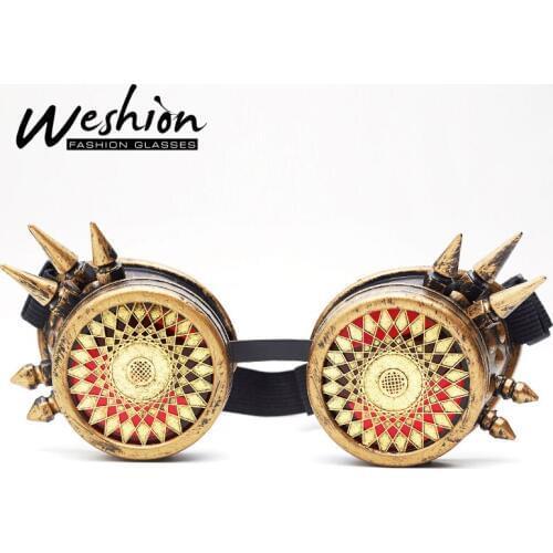 New Steampunk Sunglasses Men Cosplay Party Nail Gothic Goggles Women Retro Glasses Halloween Prop Vintage Eyewear