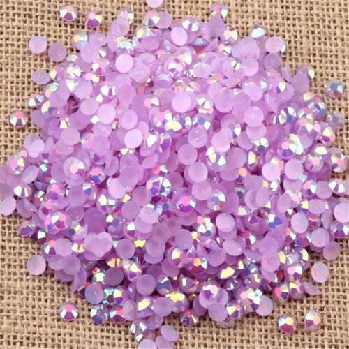 2MM 3MM 4MM 5MM 6MM Bling Lt Purple Jelly AB Color Resin Rhinestones Non HotFix Flatback Stone no Glue for Arts Decoration