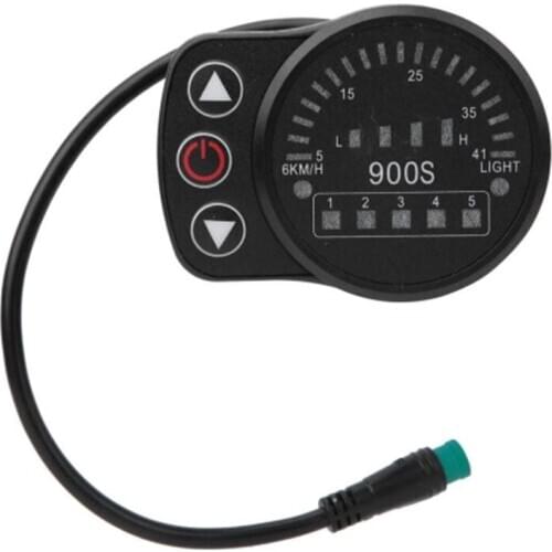 KT-900S E-Bike LED Display Meter Waterproof Connector Display Code Table Universal 24V/36V/48V Electric Bike Intelligent Control