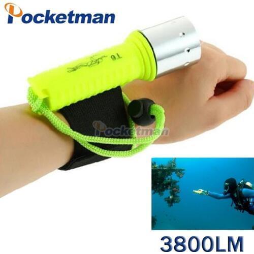 3800 Lumens LED Diving Flashlight Lantern XM-L T6 Waterproof Underwater Scuba Flashlight Torch Light Lamp Diver