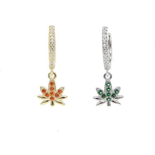 Vintage Leaves Drop Earrings cute Bohemian Leaf Dangle Earrings Hollow Out cz Earrings For Women New Fashion Jewelry