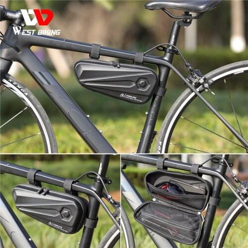 WEST BIKING Bicycle Bag Triangle Bag EVA Hard Shell Bike Bag Mountain Bike Front Beam Bag Riding Equipment Bicycle Bag Pannier
