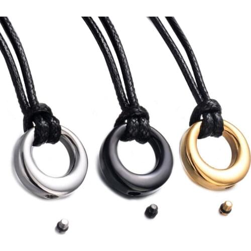 Stainless Steel Cremation Jewelry For Urn Ashes Memorial Eternal Circle Of Life Keepsake Necklace Pendant