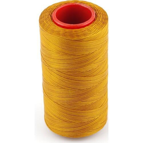 Yellow Brown 250 Meter 1mm Flat Waxed Wax Thread Cord Sewing Craft for DIY Leather Hand Stitching 8