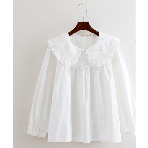 Elegant casual solid ruffled lace women blouse spring Embroidery button band 2021 collar shirt female fashion summer top lady