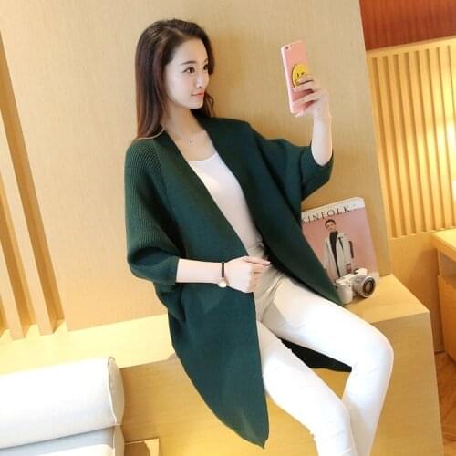 Women Sweater 2021 Spring Autumn New Warm Knit Cardigan Ladies Round Neck Long Sleeve Soft Casual Long Tops Female Costume