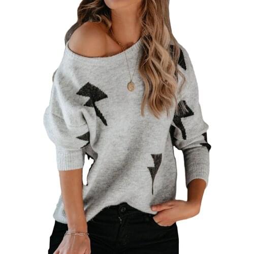 Spring new sweater womens printed round neck sweater women