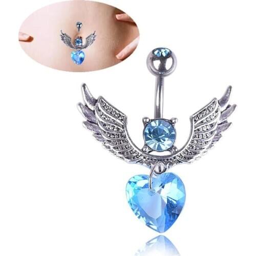 Charm Crystal Nature Stone Pendant Belly Button Rings Anti-allergy Gold Stainless Steel Sexy Lady Piercing Ombligo Body Jewelry