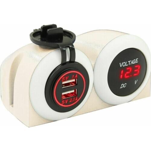 12V-24V Cigarette Lighter USB Voltmeter LED waterproof Charger Socket Interior Car Boat RV CAMPER YACTHRUCK TRAILER