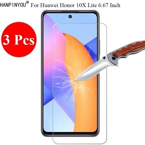 3 Pcs/Lot New 9H 2.5D Tempered Glass Screen Protector For Huawei Honor 10X Lite 6.67" Protective Film + Clean Tools