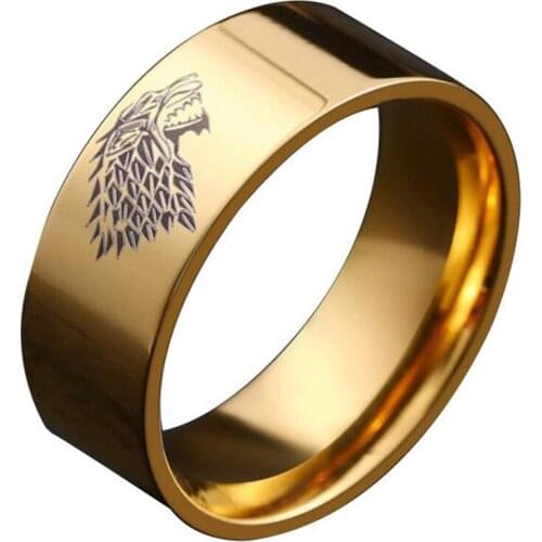 4 Colors Anime Cosplay Wolf Ring Punk Rock Hip Hop Ring Titanium Stainless Steel Ring European American Popular Props Boys Adult