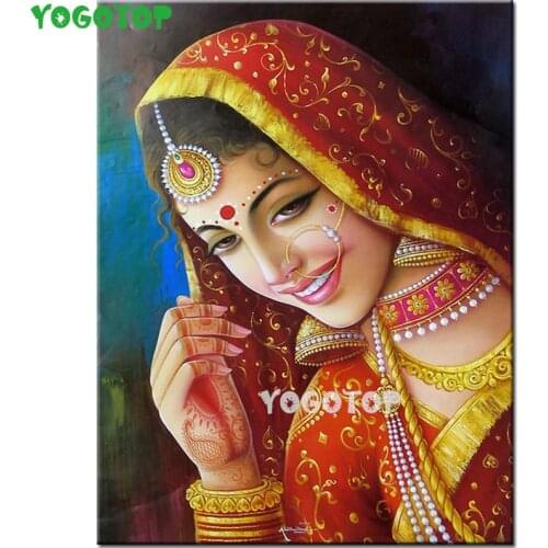 5d Diamond Painting Beautiful Indian woman Diamond embroidery diy full Drill mosaic CrossStitch rhinestone pictures YY5382