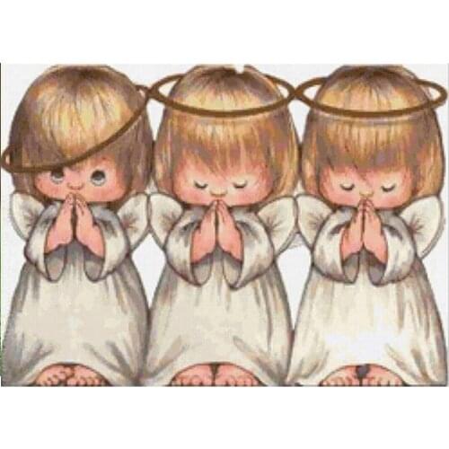 5D DIY Diamond Painting Full Square Round 3D Embroidery Angel Praying Pictures of Rhinestones Cross Stitch Kits Room Decor DF638