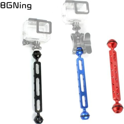 7.8-inch 20cm Diving Arm Expansion 1/4" for Underwater Torch Video Lights Dual Ball Head Joint 1" Adapter for GoPro DSLR Camera