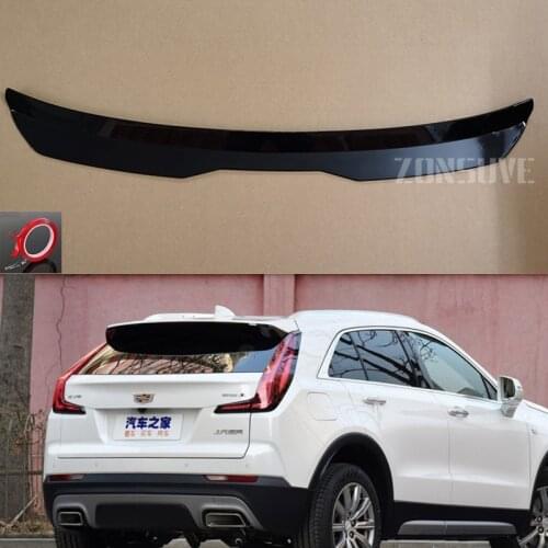 Use For Cadillac XT4 Year Roof Spoiler Carbon Fiber Look Accessories Body Kit Factory Style