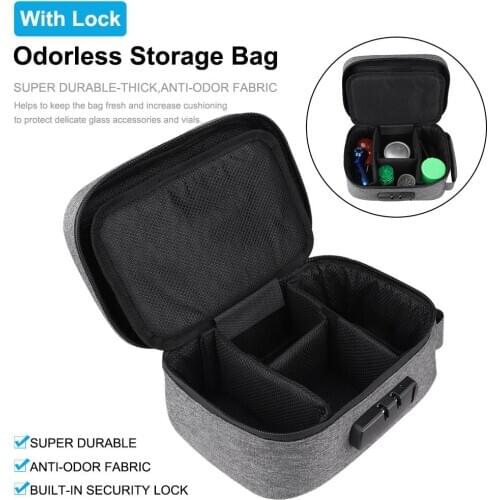 Activated Carbon Deodorant Bag with Password Lock Waterproof Smell Proof Stash Storage Case for Travel
