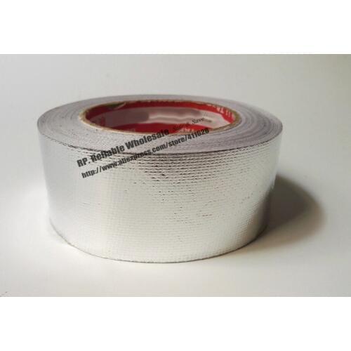 100mm*30M Mix Fiber Glass Aluminum Foil Adhesive Tape Strong for House Roof Heat Insulation, Pipe Wrap Waterproof