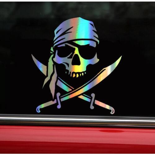 Car Stickers 3D Skull 15.2*16.1cm Pirate Stickers and Decals Car Styling JDM Car Sticker Funny Sticker On Cars the 2nd 50% off