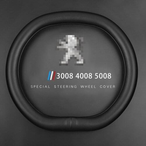Peugeot 3008 4008 5008 Car Steering Wheel Cover non-slip PU Leather For Peugeot 2008 508 Auto Accessories Interior Coche