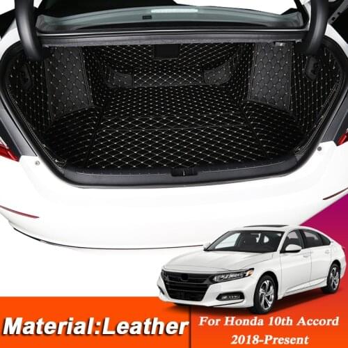 Car Styling Custom Rear Trunk Mat For Honda 10th Accord 2018-Present Leather Waterproof Auto Cargo Pad Internal Accessory