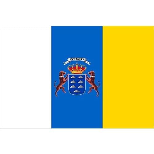 BANDERA CALIDAD NACIONAL DE Canarias 150x90cm - Tela De Alta calidad Envió Gratis