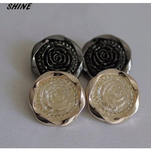 SHINE Plastic Sewing Buttons Scrapbooking Round Shank Flower Pattern 30mm Dia. 6 PCs Costura Botones bottoni botoes