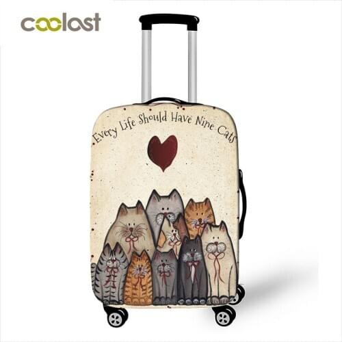 Cute Kitten / Ice Cream / Flying Pig Print Luggage Cover Travel Accessories Elastic Anti-dust Suitcase Covers Trolley Case Cover