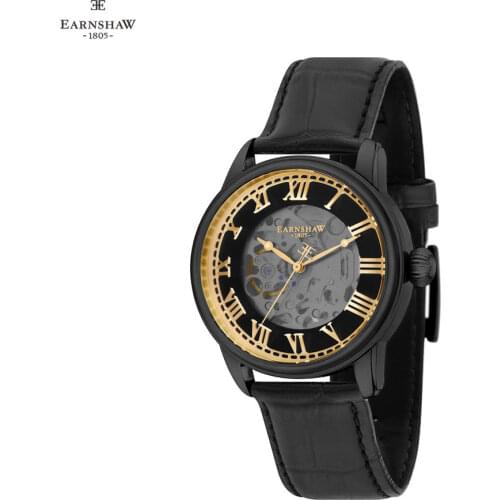 EARNSHAW Men's Watch With Leather Strap