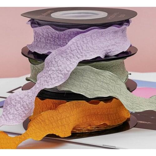 Elastic Folded Ribbon 25mm (10yards/roll) DIY Hairbow Accessories Handmade Tape Packing Webbing Sewing Decorations Supplies