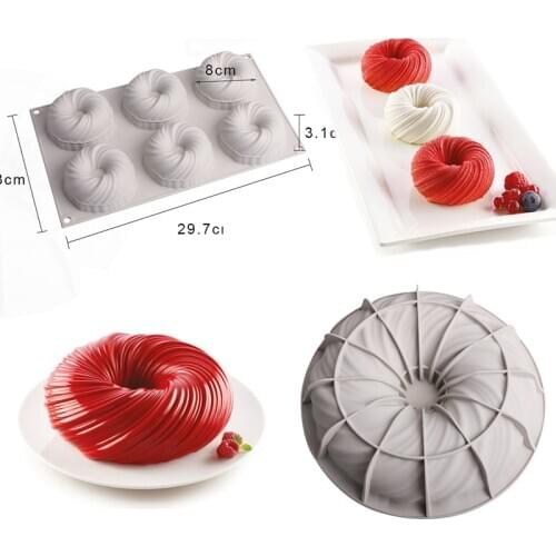 Wool Ball Shaped Mousse Mold Silicone Cake Round Swirl Baking Form Tray Chocolate Fondant Moulds Cake Decorating Tool Dropship