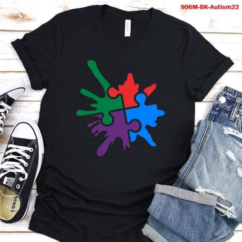 2021 Hot Sale T Shirts Aesthetic Style Clothing Autism Seeing The World Differently T-Shirt Tee O-Neck Camiseta Tops for Women