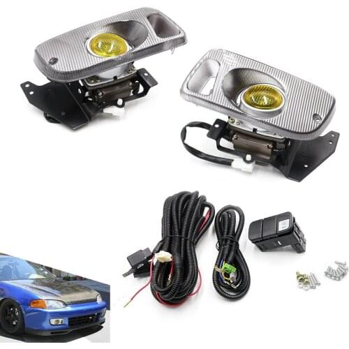 Hot sale car modified front fog lights for Honda Civic 92-95 double door waterproof fog lamp