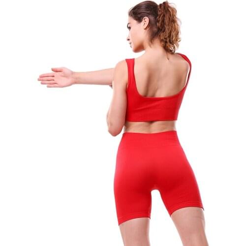 Yoga Sets Women Gym Sports Set Elastic Sports Hight Waist Leggings Sportswear Workout Sets Women Yoga Sets Women Gym Sports Set