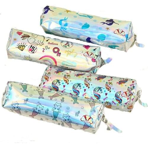 Laser Kawaii Unicorns Earphone Wire Box Data Line Cables Storage Box Case Container Coin Headphone Protective Box Case Container