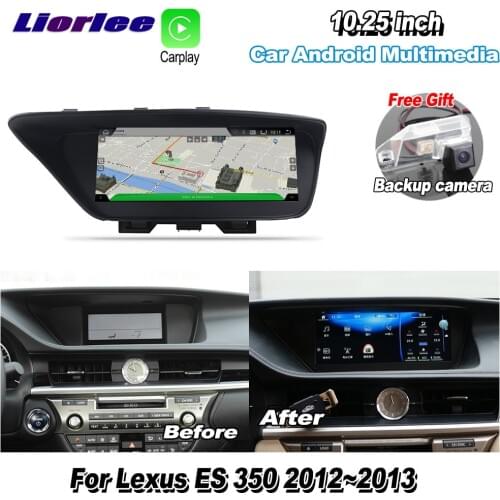 Liorlee For Lexus ES 350 ES350 2012-2013 Car Android multimedia display Carplay GPS Navi maps Navigation Player Radio Camera DVD