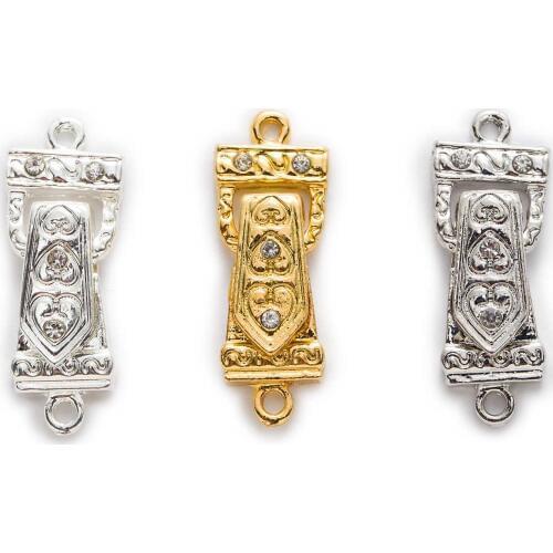 1 Set Rhinestone Heart Carving Magnetic Clasps Findings Jewelry Making Connectors Accessories 33x12mm