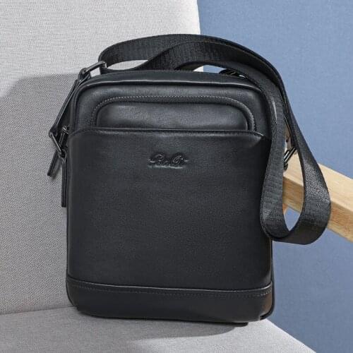 Natural Cowskin Fashion Brand Designer Mens Crossbody Bags Genuine Leather Shoulder Bag Small Male Messenger Bags for Business