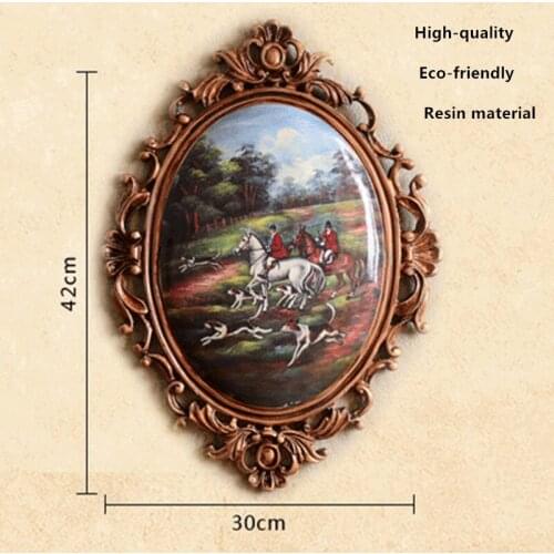 Customized size wall hanging resin crafts mural oil painting style decorative painting Elegant retro European home decoration GX