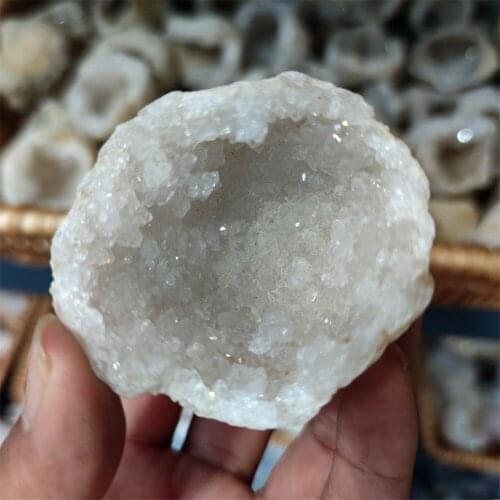 Natural Agate Geode Raw Gemstone Crystal Hole Mineral Specimen Contains Healing Reiki Clean Crystal Clusters Beautiful Stones