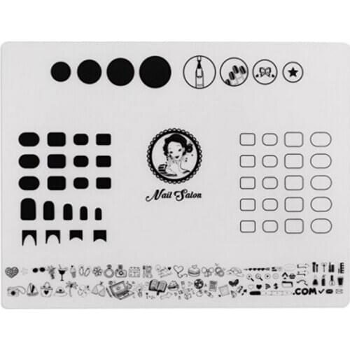 Wholesale 50pcs New 5 styles Nail Art Manicure Silicone Mat For Stamping Reverse Stamp Transfer Water Marble Practice Workspace