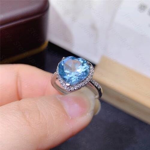 Natural topaz ring 925 silver womens ring super shiny luxury atmosphere banquet must bring jewelry