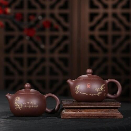 Selling yixing undressed ore purple clay all hand painted xi shi pot of new products on sale are recommended