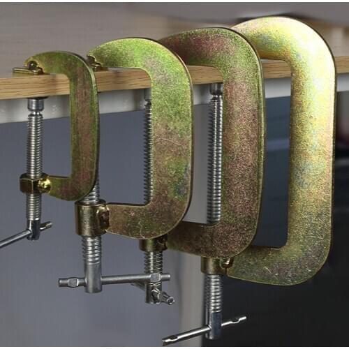 Adjust Heavy Duty G Clamp 1/10inch C/W Soft Jaw Pads 63mm -252mm Clamping D Clamp steel For Woodwork Metal Screw Fixing tool