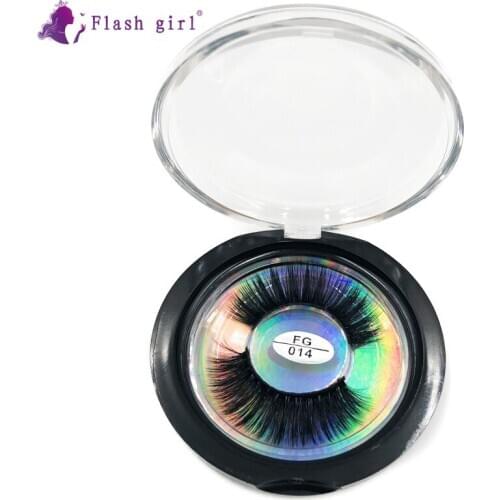 Flash Girl Lashes Vendor FG014 Handmade Natural 3D Mink False Eyelashes Thick Soft Fake Eyelash Makeup Extension