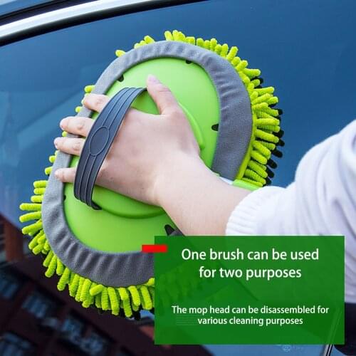 Home Car Two-purpose Hair Brush Retractable Schnauzer Car Wash Mop Three-piece Window Wash Tool Dust Wax Mop Soft