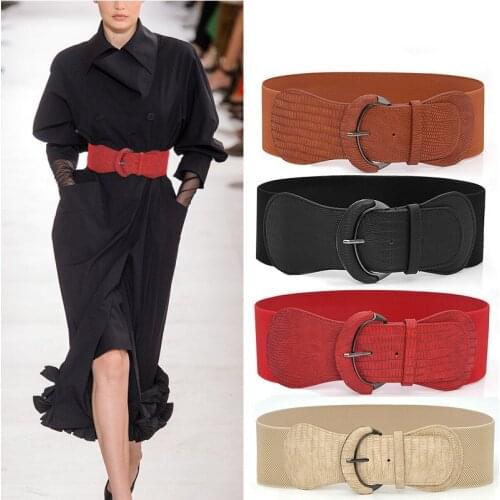 Wide Belt Ladies Fashion Decorative Belt Dress Coat Elastic Waist