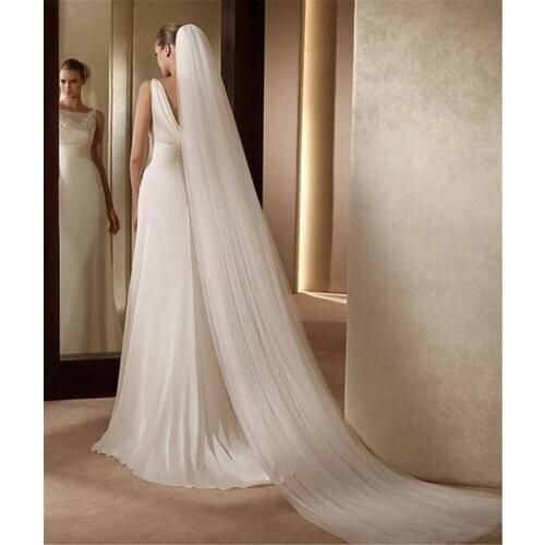Wedding Veil Long Soft Ivory White Color Bridal Veils With Comb 2 layers Bride Wedding Accessories