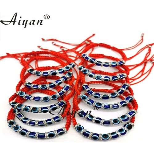 12Pieces Turkish Resin Eye Beads For Men And Women Good Luck Exorcism Thread Woven Bracelets Show Friendship Can Given As a Gift