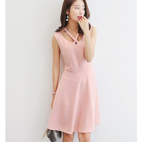Korean Dress Women Clothing bodycon Dress slim show thin sleeveless cute dress Summer fashion Black dress girl Vestidos