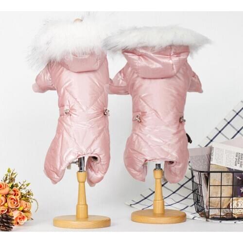 Winter Pet Dog Clothes Super Warm Down Jacket Small Dog Down Jacket Adjustable Hoodie Coat Dog Winter Clothes Puppy Coats